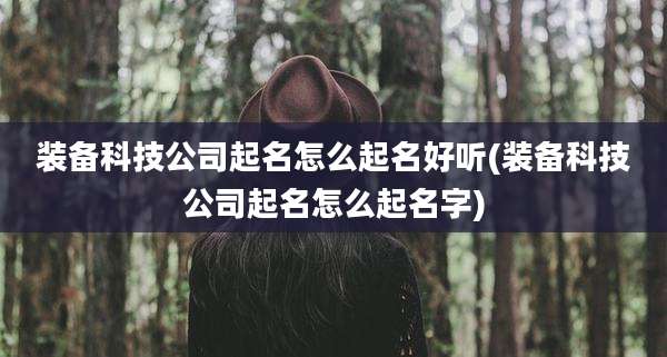 装备科技公司起名怎么起名好听(装备科技公司起名怎么起名字)