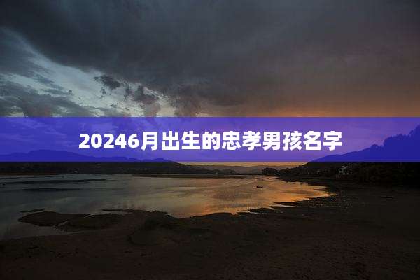 20246月出生的忠孝男孩名字