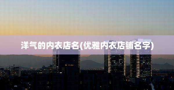 洋气的内衣店名(优雅内衣店铺名字)
