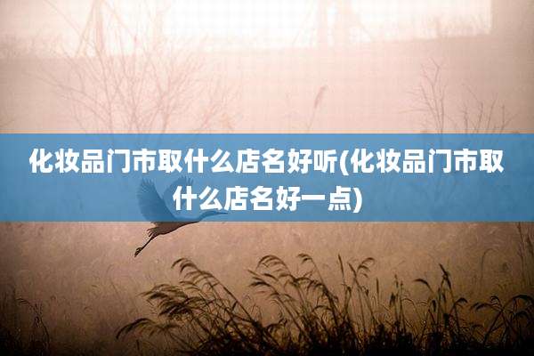 化妆品门市取什么店名好听(化妆品门市取什么店名好一点)