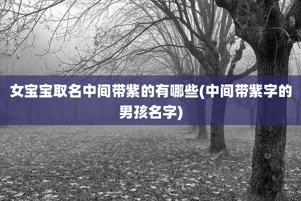 女宝宝取名中间带紫的有哪些(中间带紫字的男孩名字)
