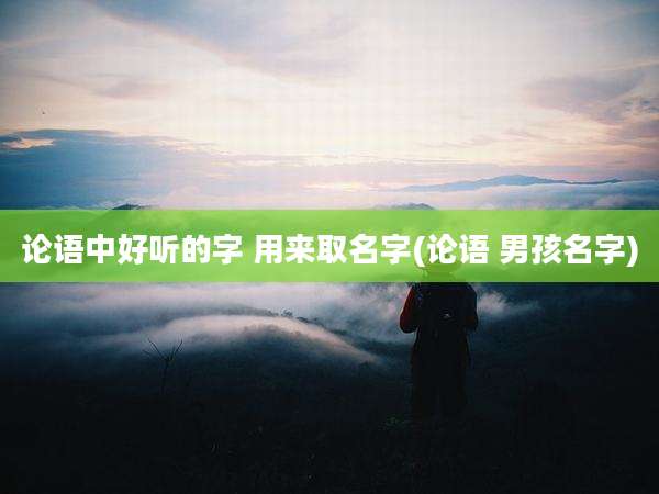 论语中好听的字 用来取名字(论语 男孩名字)