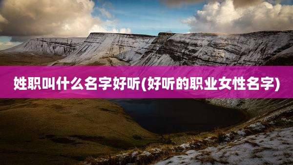 姓职叫什么名字好听(好听的职业女性名字)