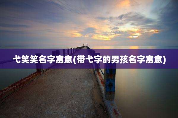 弋笑笑名字寓意(带弋字的男孩名字寓意)