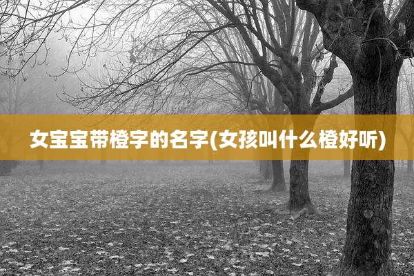 女宝宝带橙字的名字(女孩叫什么橙好听)