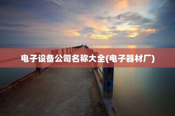 电子设备公司名称大全(电子器材厂)