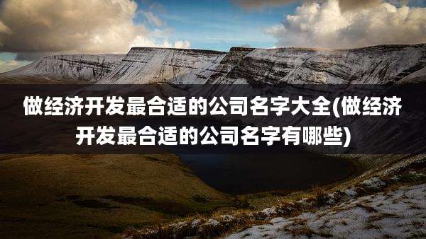 做经济开发最合适的公司名字大全(做经济开发最合适的公司名字有哪些)