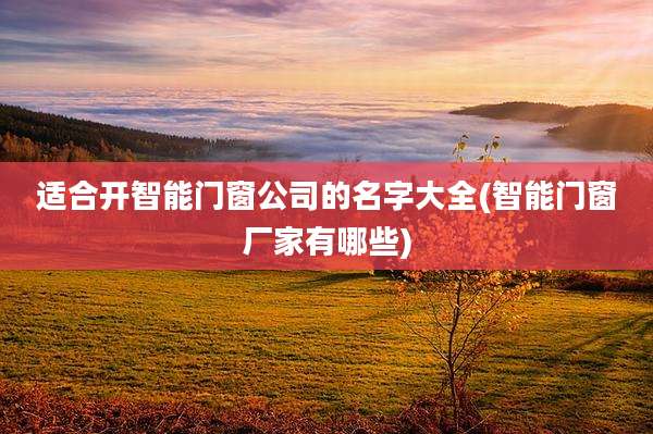 适合开智能门窗公司的名字大全(智能门窗厂家有哪些)