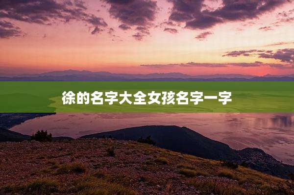 徐的名字大全女孩名字一字