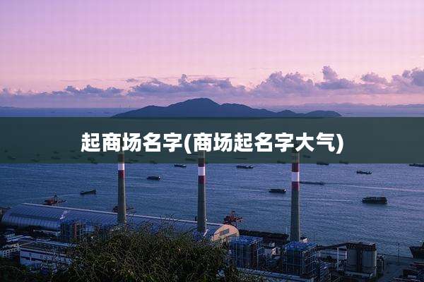 起商场名字(商场起名字大气)