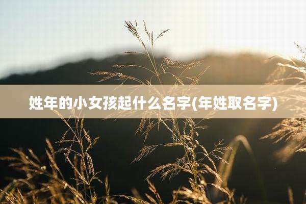 姓年的小女孩起什么名字(年姓取名字)