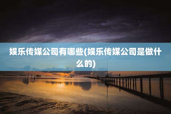 娱乐传媒公司有哪些(娱乐传媒公司是做什么的)