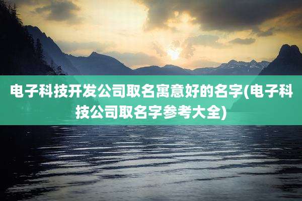 电子科技开发公司取名寓意好的名字(电子科技公司取名字参考大全)