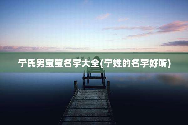 宁氏男宝宝名字大全(宁姓的名字好听)