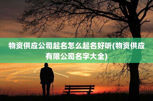 物资供应公司起名怎么起名好听(物资供应有限公司名字大全)
