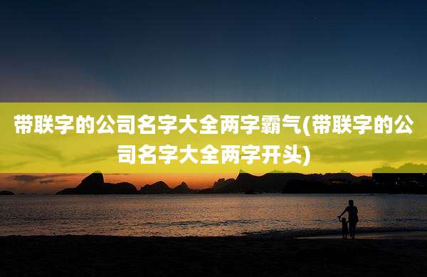 带联字的公司名字大全两字霸气(带联字的公司名字大全两字开头)