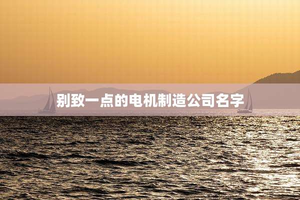 别致一点的电机制造公司名字