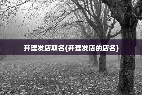 开理发店取名(开理发店的店名)