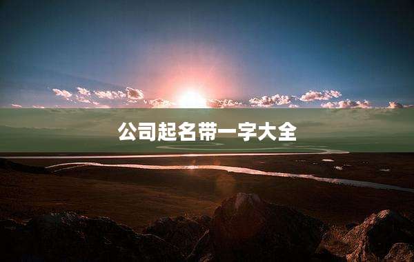 公司起名带一字大全