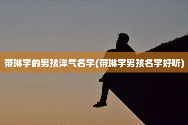 带琳字的男孩洋气名字(带琳字男孩名字好听)