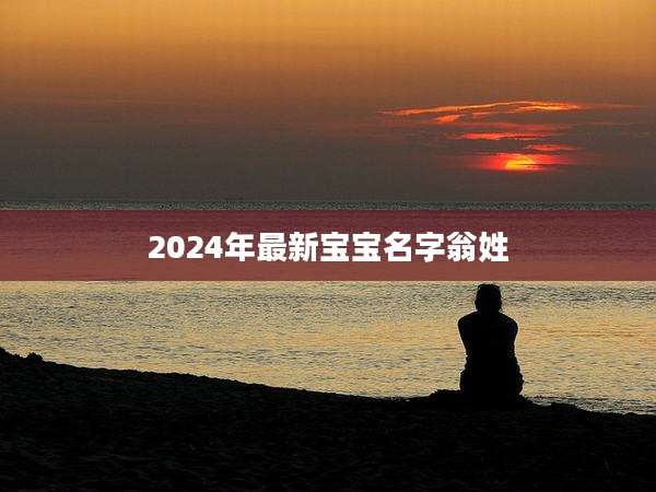 2024年最新宝宝名字翁姓