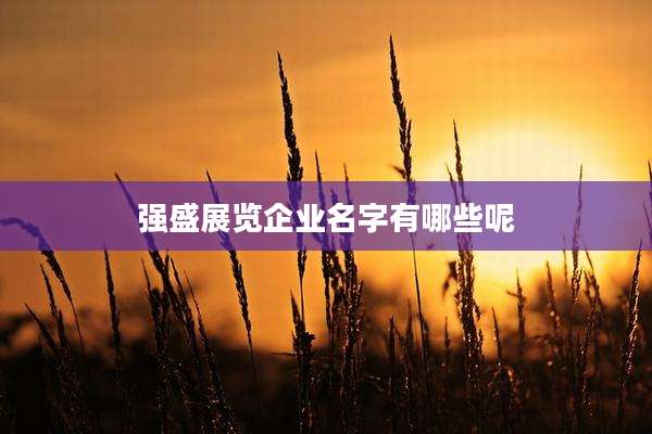 强盛展览企业名字有哪些呢