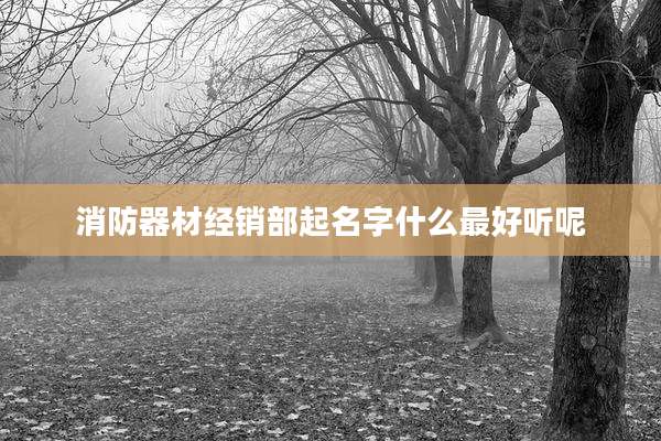 消防器材经销部起名字什么最好听呢