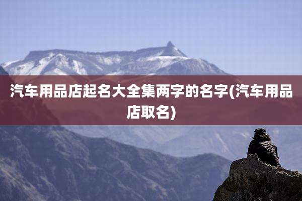 汽车用品店起名大全集两字的名字(汽车用品店取名)