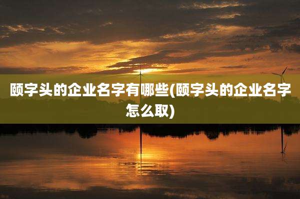 颐字头的企业名字有哪些(颐字头的企业名字怎么取)