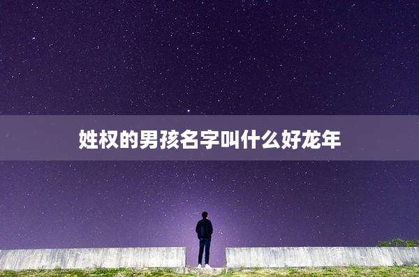 姓权的男孩名字叫什么好龙年