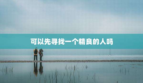 可以先寻找一个精良的人吗