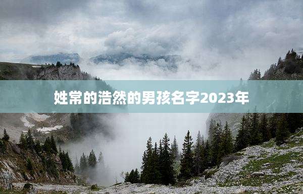 姓常的浩然的男孩名字2023年