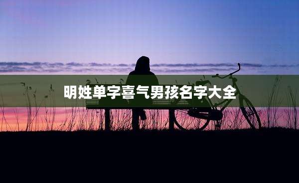 明姓单字喜气男孩名字大全