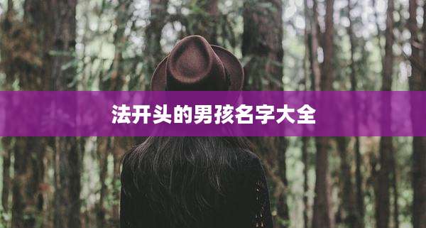 法开头的男孩名字大全