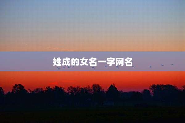 姓成的女名一字网名