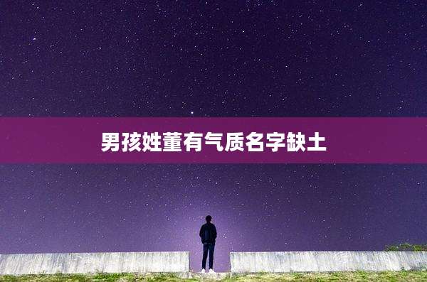男孩姓董有气质名字缺土