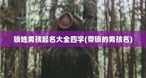 锁姓男孩起名大全四字(带锁的男孩名)