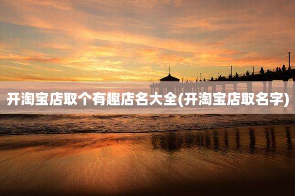开淘宝店取个有趣店名大全(开淘宝店取名字)