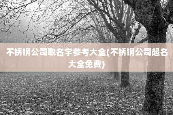 不锈钢公司取名字参考大全(不锈钢公司起名大全免费)