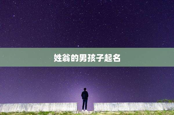 姓翁的男孩子起名