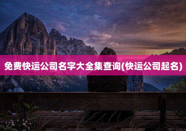 免费快运公司名字大全集查询(快运公司起名)