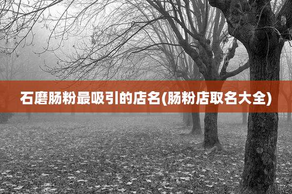 石磨肠粉最吸引的店名(肠粉店取名大全)