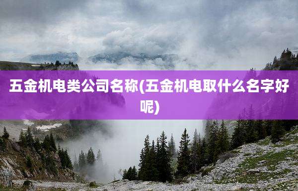 五金机电类公司名称(五金机电取什么名字好呢)