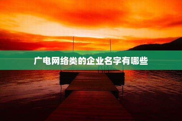 广电网络类的企业名字有哪些