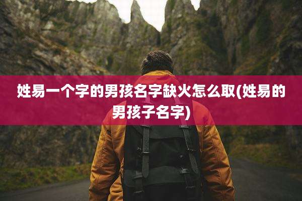 姓易一个字的男孩名字缺火怎么取(姓易的男孩子名字)