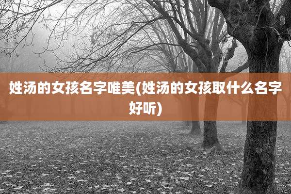 姓汤的女孩名字唯美(姓汤的女孩取什么名字好听)
