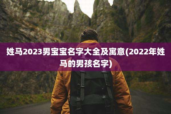 姓马2023男宝宝名字大全及寓意(2022年姓马的男孩名字)