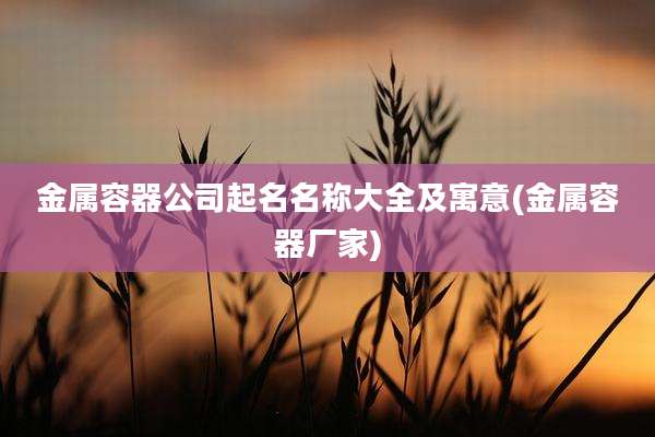 金属容器公司起名名称大全及寓意(金属容器厂家)