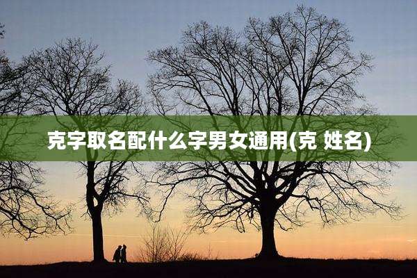 克字取名配什么字男女通用(克 姓名)
