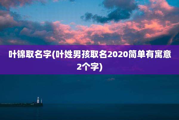 叶锦取名字(叶姓男孩取名2020简单有寓意2个字)